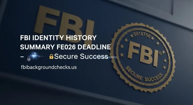 FBI Identity History Summary Fee 2026 Deadline – Secure Success