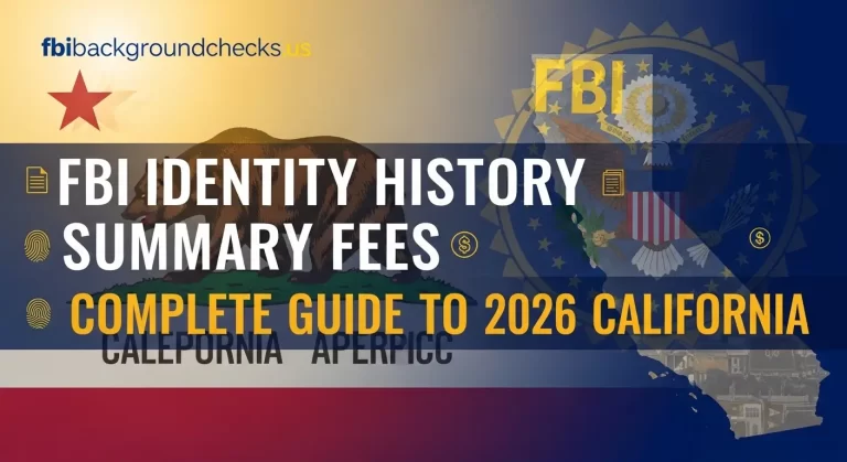 FBI Identity History Summary Fees Complete Guide to 2026 California